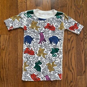 Hanna Andersson Forest Radicals Pajama Top  Short Sleeve Size 6-7 120cm PJ Shirt